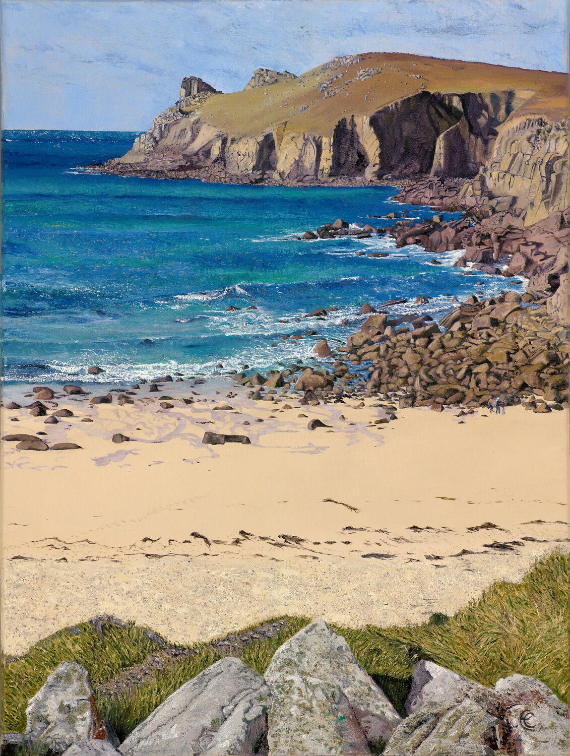 Nanjizal Beach Chris Edwards Originalgemälde zu verkaufen