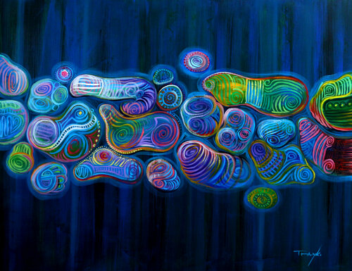The online information flow | Internet Technologies | van Trayko Popov, Schilderij te koop op Singulart