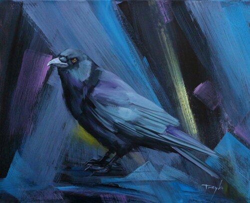 The Raven | Crow | Black Bird van Trayko Popov, Schilderij te koop op Singulart