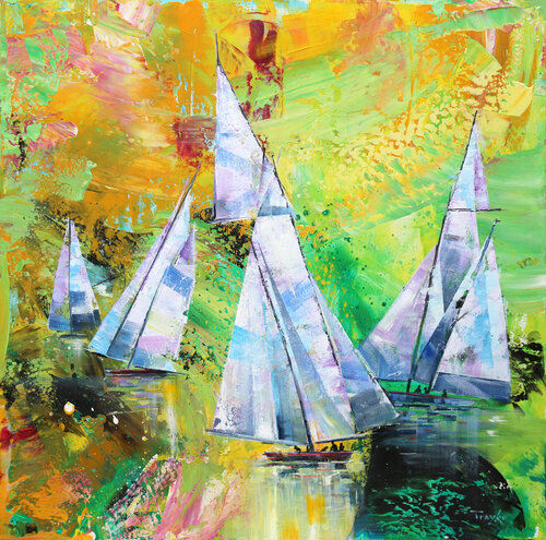 On Wave of Fantasy | Sailing | Ocean van Trayko Popov, Schilderij te koop op Singulart