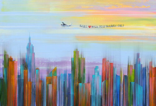 The City |  Love  |  Communication van Trayko Popov, Schilderij te koop op Singulart