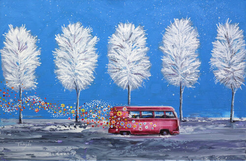 Stay warm in winter van Trayko Popov, Schilderij te koop op Singulart