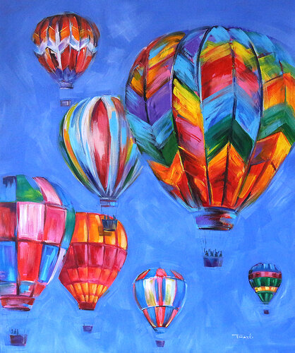 Balloons | Blue sky van Trayko Popov, Schilderij te koop op Singulart