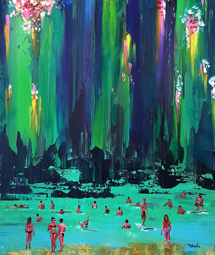 Secret Beach | Summer | Vacation van Trayko Popov, Schilderij te koop op Singulart