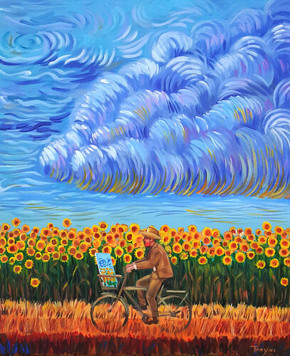 Sunflowers Field van Trayko Popov, Schilderij te koop op Singulart