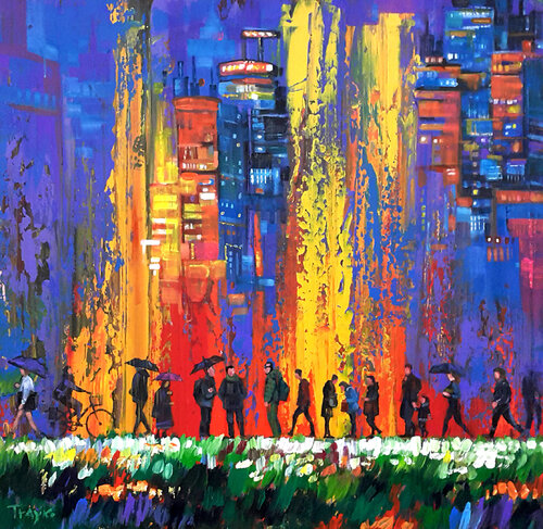 Walking on Grass van Trayko Popov, Schilderij te koop op Singulart