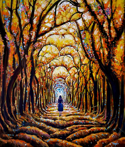 The Golden Forest of Lights van Trayko Popov, Schilderij te koop op Singulart