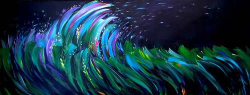 Windstorm | Field | grassland van Trayko Popov, Schilderij te koop op Singulart