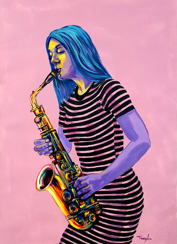 Jazz | Saxophone   | Music van Trayko Popov, Schilderij te koop op Singulart
