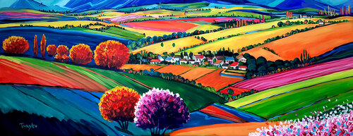 Countryside | Meadows | Fields van Trayko Popov, Schilderij te koop op Singulart