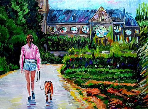 Dog Walking van Trayko Popov, Schilderij te koop op Singulart