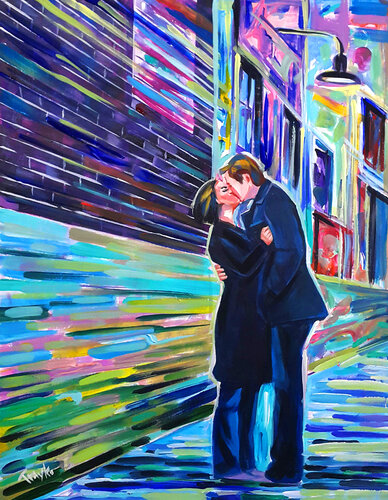 Kiss with Passion van Trayko Popov, Werk op papier te koop op Singulart