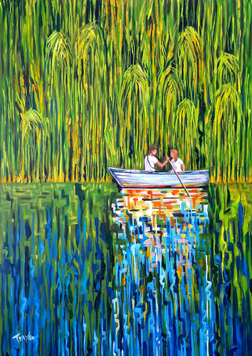 Afternoon boat trip van Trayko Popov, Schilderij te koop op Singulart