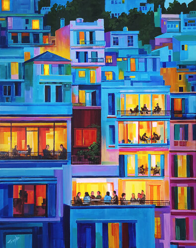 Saturday night van Trayko Popov, Schilderij te koop op Singulart