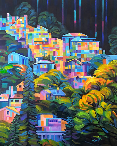 Hillside Symphony van Trayko Popov, Schilderij te koop op Singulart