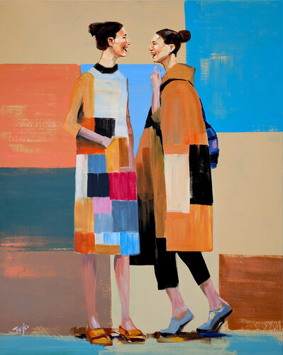 Real-Life Conversations van Trayko Popov, Schilderij te koop op Singulart