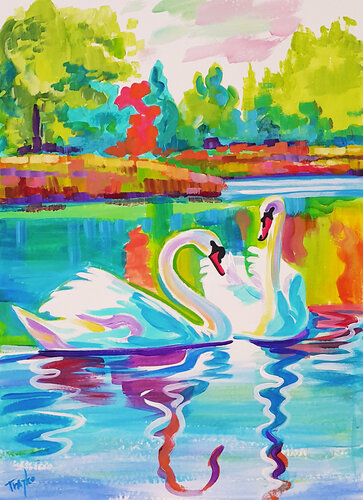 Afternoon on the Lake van Trayko Popov, Schilderij te koop op Singulart