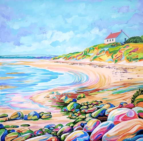 Long Sands Beach van Trayko Popov, Schilderij te koop op Singulart