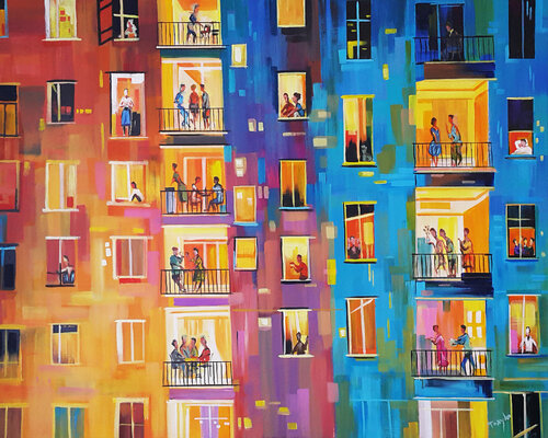 Rome Night Lights van Trayko Popov, Schilderij te koop op Singulart