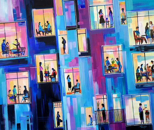 Windows of the City van Trayko Popov, Schilderij te koop op Singulart