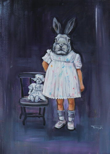 Rabbit Girl by Trayko Popov, 종이 for Sale on Singulart