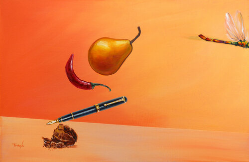 Movement,  Balance,  The Orange Collection van Trayko Popov, Schilderij te koop op Singulart