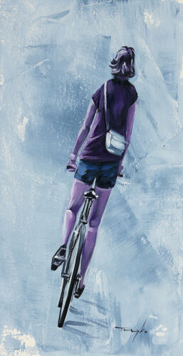 Bike. Biking.  Women's  sport. di Trayko Popov, Opera su carta in vendita su Singulart