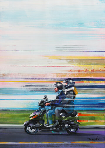 Freedom. The Wind in My Hair. Fresh Air van Trayko Popov, Werk op papier te koop op Singulart