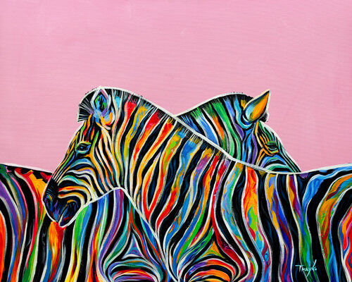 Zebras. Exotic animals. Wildlife. Africa. di Trayko Popov, Pittura in vendita su Singulart