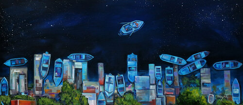 While Everyone Else Is Sleeping | Fantastic night. di Trayko Popov, Pittura in vendita su Singulart