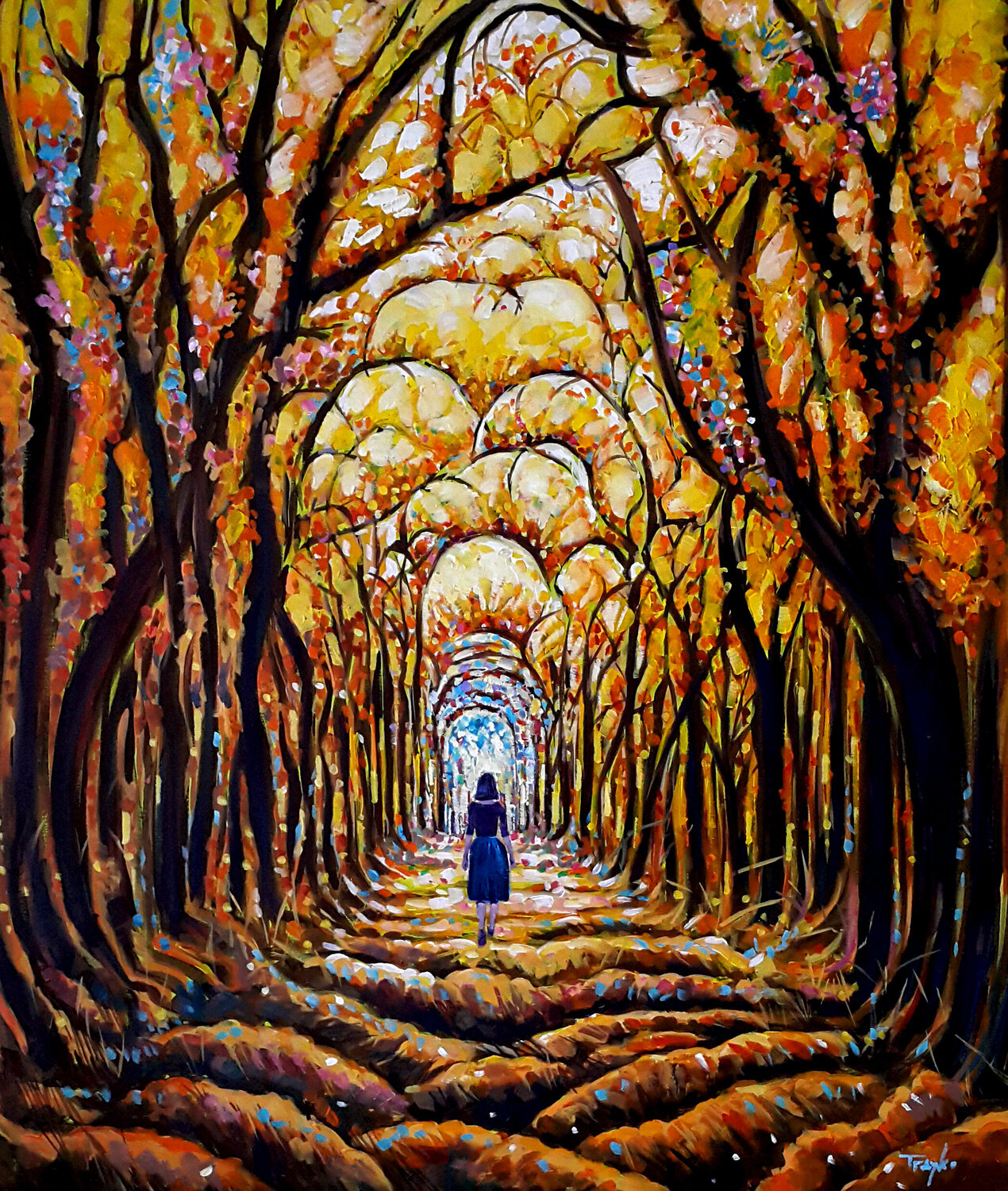 The Golden Forest of Lights Trayko Popov Originalgemälde zu verkaufen