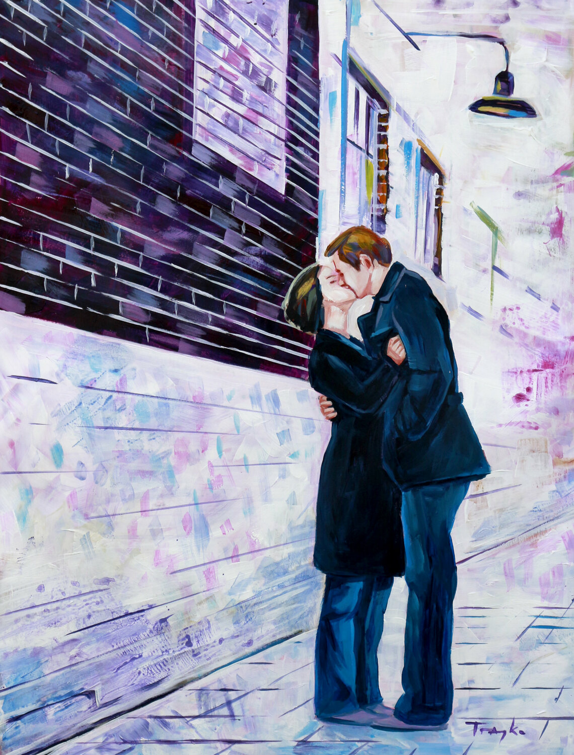 The Kiss. City. Street Trayko Popov Werk auf Papier zu verkaufen