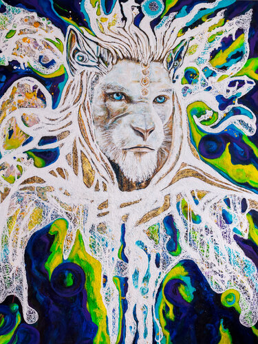 SÁRIÓN - Hüter der Stillen Kraft by Simone Götz, 絵画 for Sale on Singulart