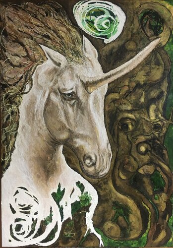 My UNICORN par Simone Götz, Peinture en vente sur Singulart
