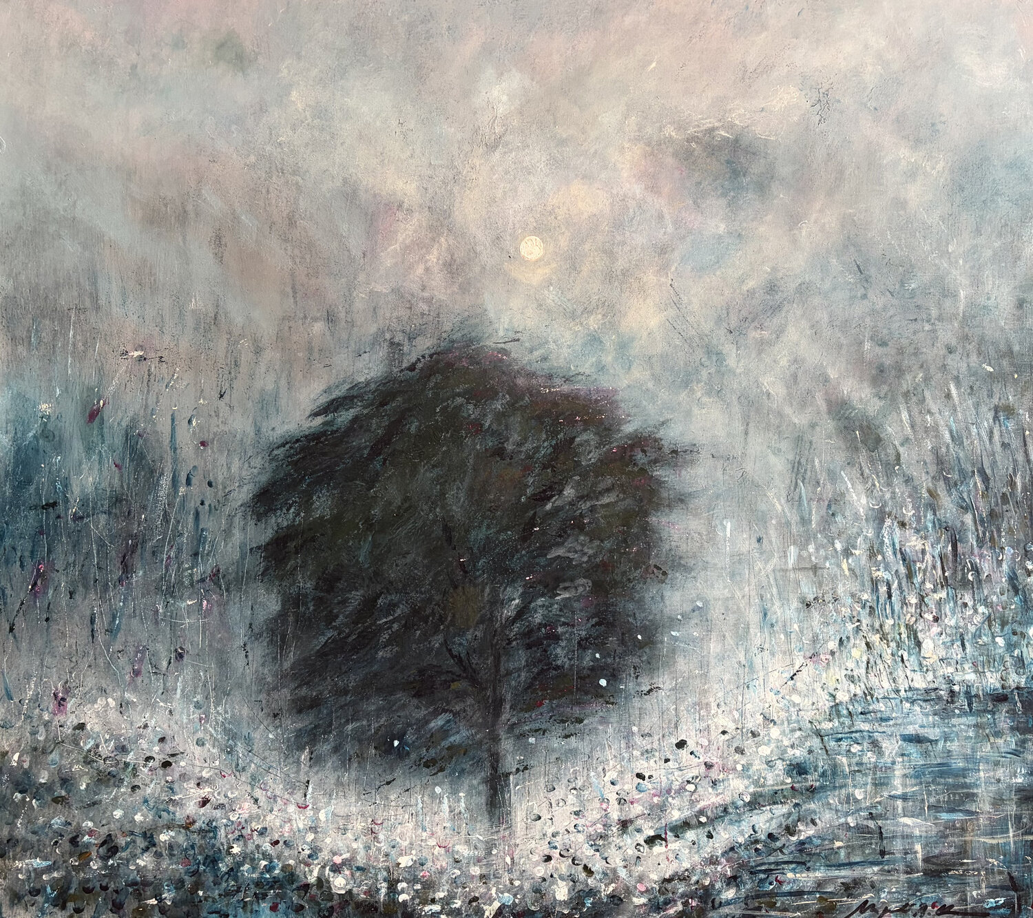 Atardecer suspendido Miquel Àngel Orta Original painting for sale