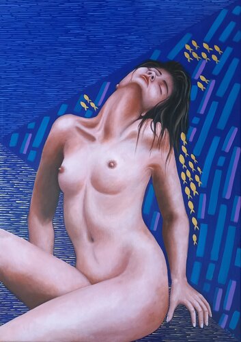 Nudo mistico par Distante Vito, Peinture en vente sur Singulart