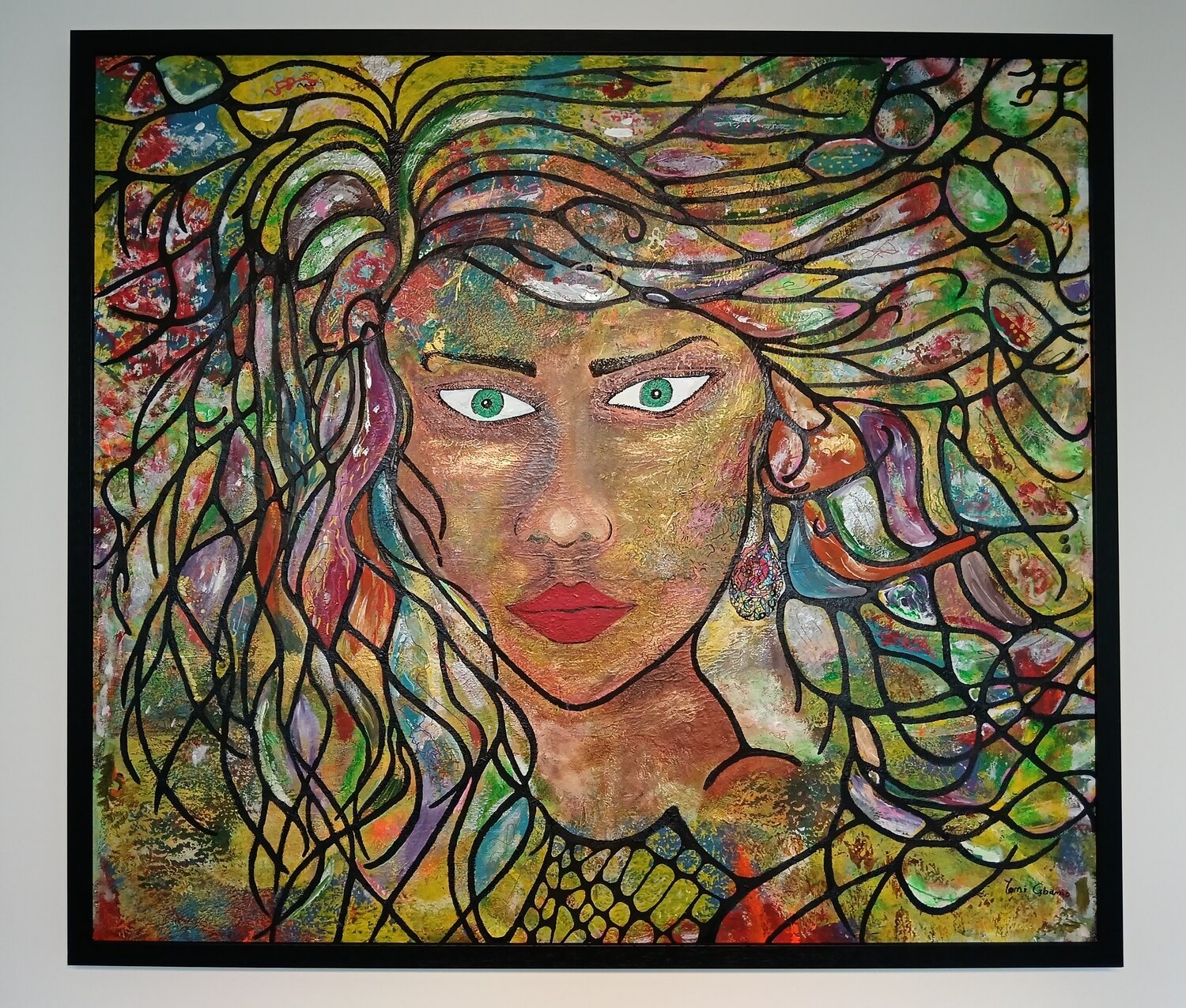 Green Flame Yomi Gbamis Origineel schilderij te koop