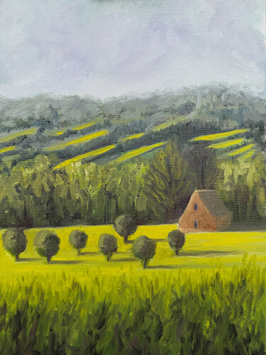 Fields of gold by Karen Town, Painting for Sale on Singulart