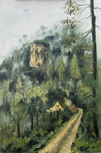 Misty valley by Karen Town, Painting for Sale on Singulart