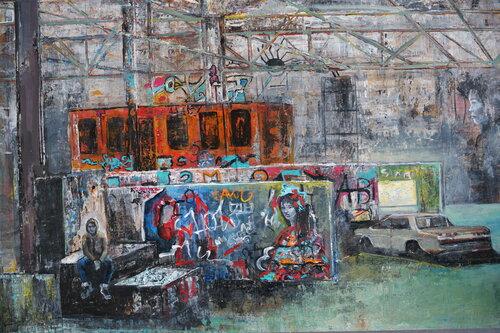 L'enfant du garage oublié de Denise Petitjean, Pintura a la venta en Singulart