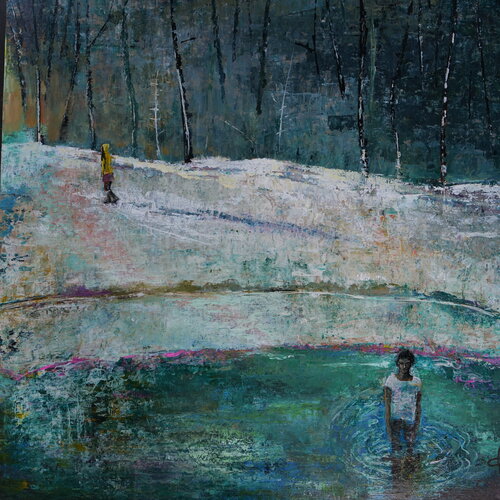 L ' homme du lac de Denise Petitjean, Pintura a la venta en Singulart