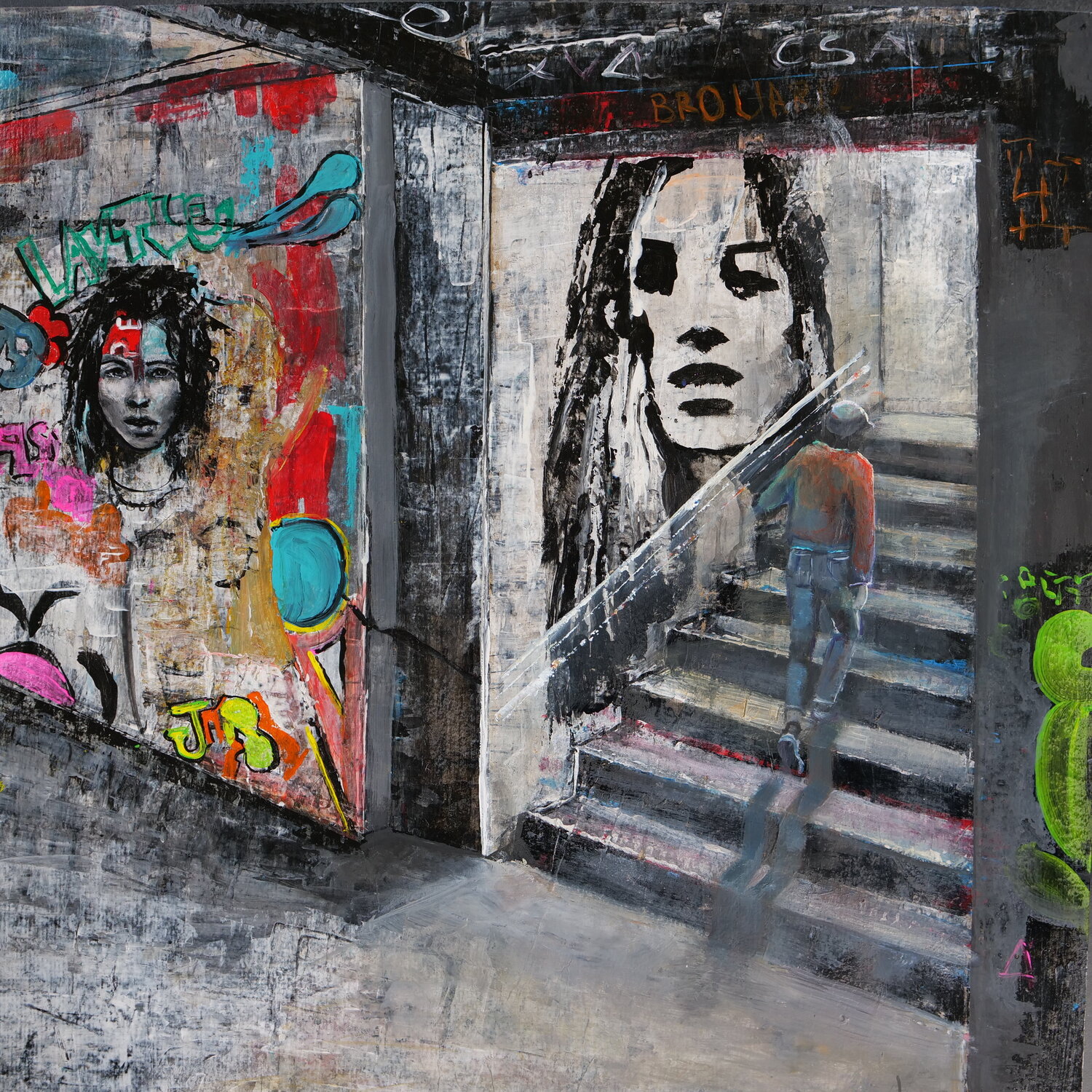 U-Bahn Ausgang Denise Petitjean Pintura original en venta