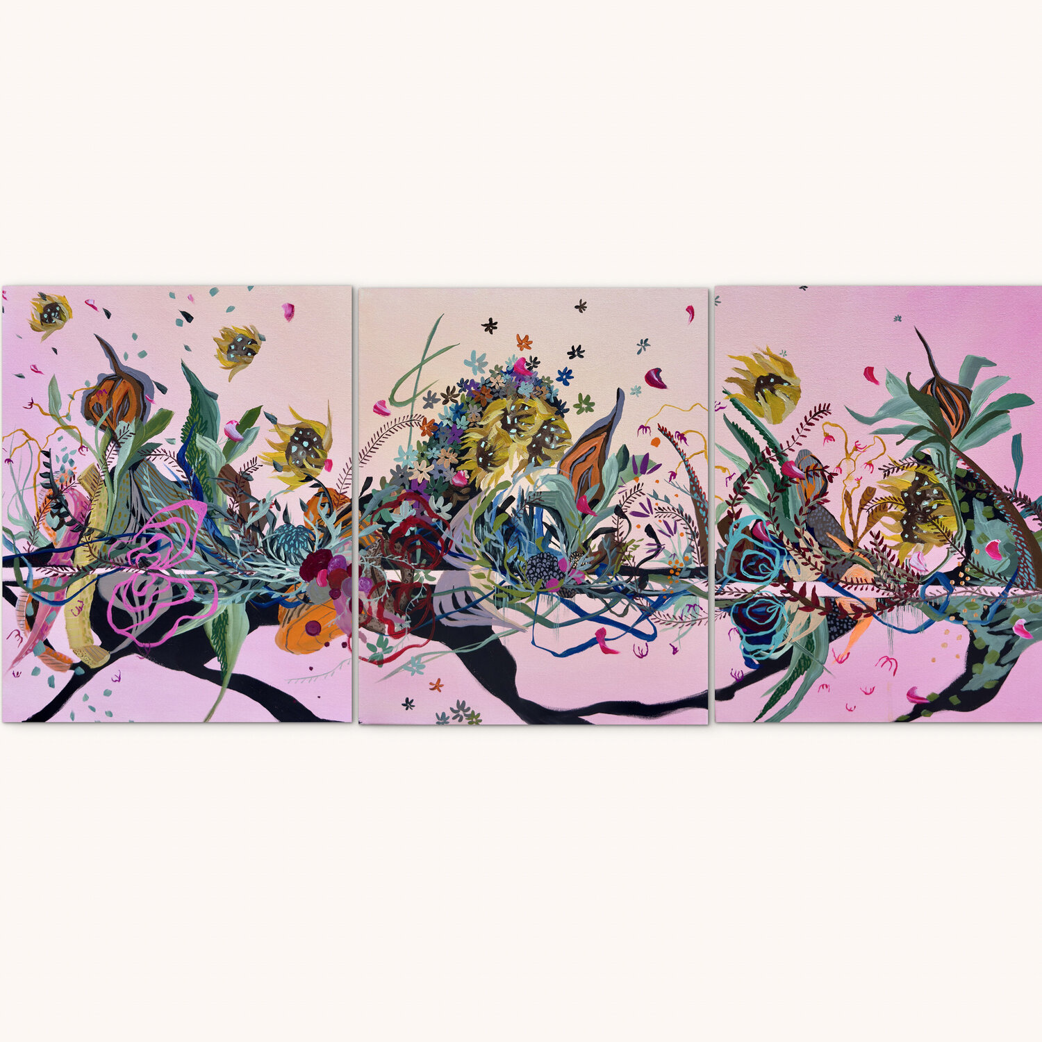 Gravity (Triptych-3 Panels) Bianca Youngers Dipinto originale in vendita