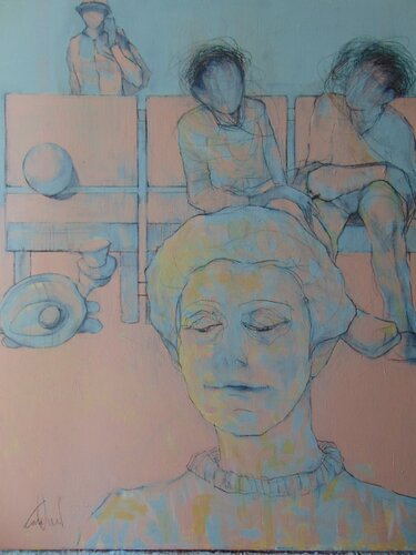 attesa alla stazione par Cavalieri Marco, Peinture en vente sur Singulart