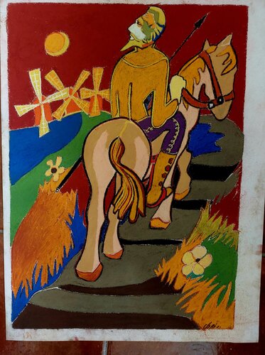 Don Quichotte by Christine Thomas, Drawing for Sale on Singulart