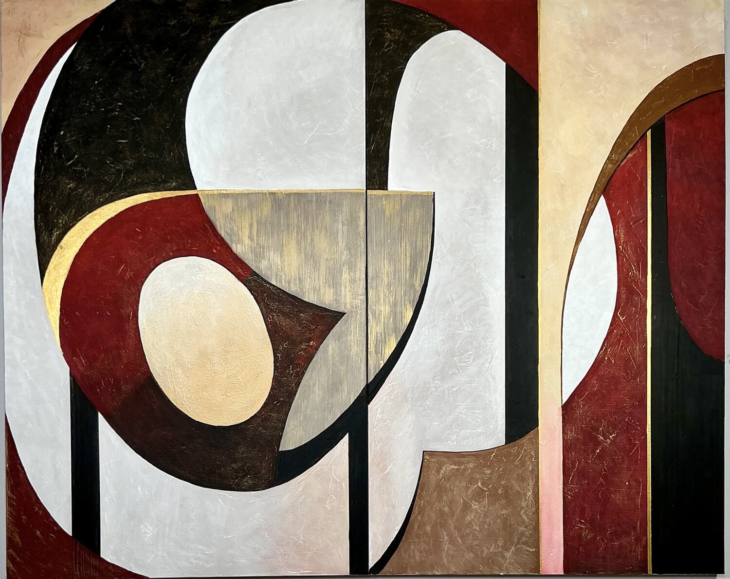 MODERN EQUILIBRIUM -DIPTYCH Tori Grin Peinture originale à vendre