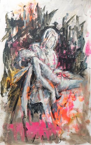 La Piedad de Miguel Ángel_Streetart von Alfonso Martín, Malerei kaufen auf Singulart