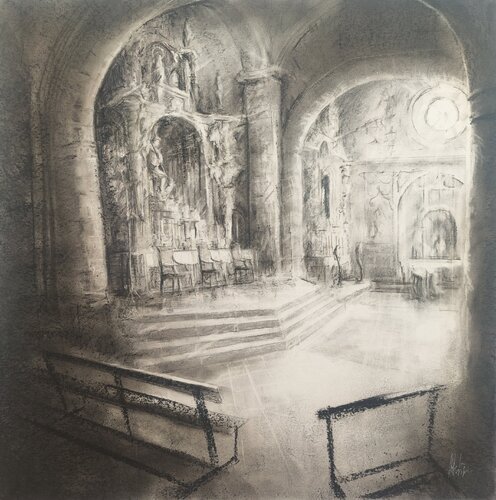 Iglesia de San Miguel (Jerez de los Caballeros) by Alfonso Martín, Painting for Sale on Singulart