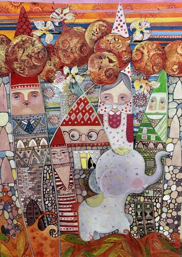 Pomegranate City by Li-Safi Mariya, Painting for Sale on Singulart
