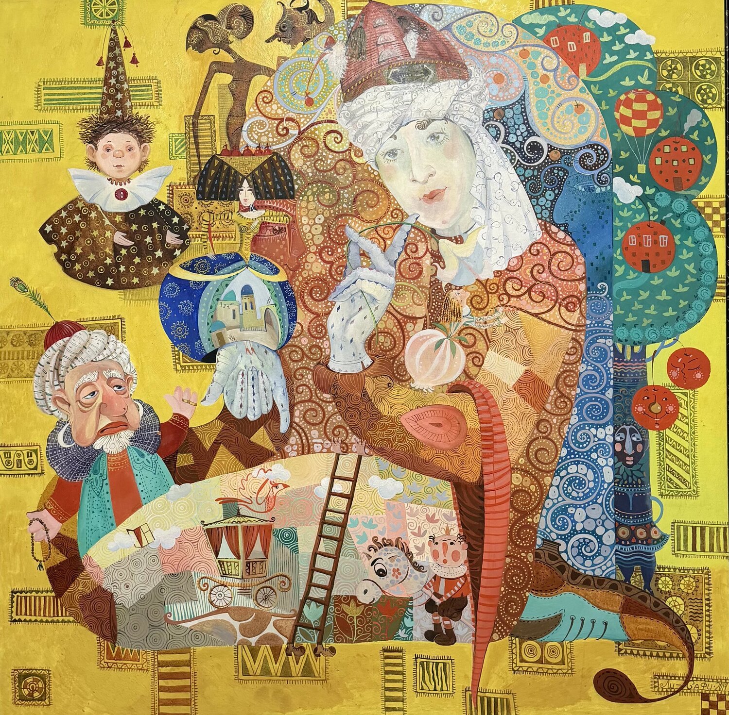 The Puppeteer Li-Safi Mariya Origineel schilderij te koop